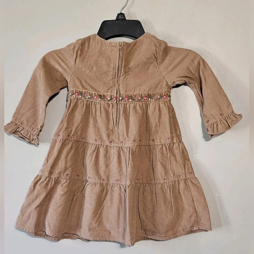 GAP Brown Kids Dress with‎ Floral Details🩷💜BABY DRESS ORIGINAL GAP 🩷🩵